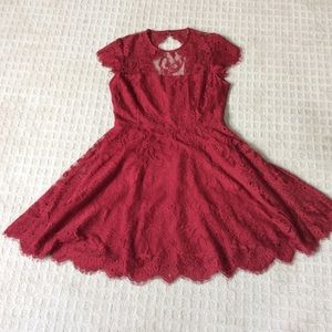 BB Dakota red lace cocktail dress